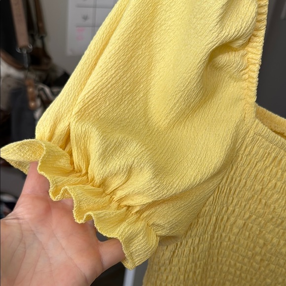 Chic Yellow Midi Dress with Ruffle Hem - Picture 3 of 9